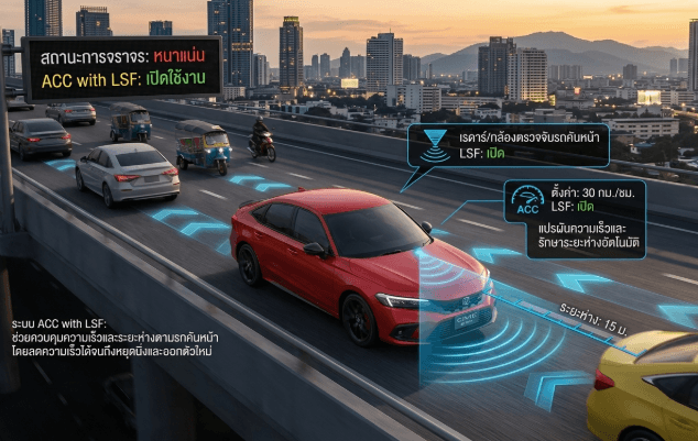 รูปข่าวสาร ACC with LSF: ระบบควบคุมความเร็วอัตโนมัติที่เข้าใจ "คนเมือง"