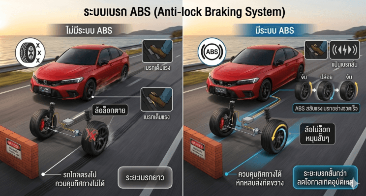 รูปข่าวสาร ระบบ ABS (Anti-lock Braking System) หรือ "ระบบป้องกันล้อล็อก"