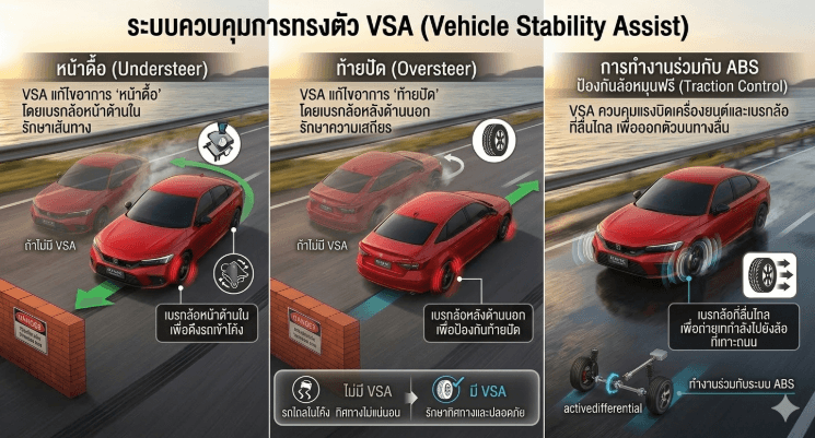 รูปข่าวสาร ระบบ VSA (Vehicle Stability Assist) ของ Honda เปรียบเสมือน "เทวดาประจำรถ"